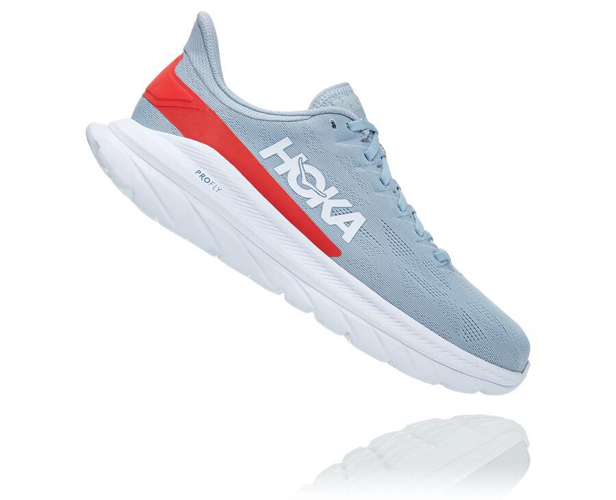 Hoka Australia One One Mach 4 - Mens Running Shoes Blue/White - ICAFK-3075